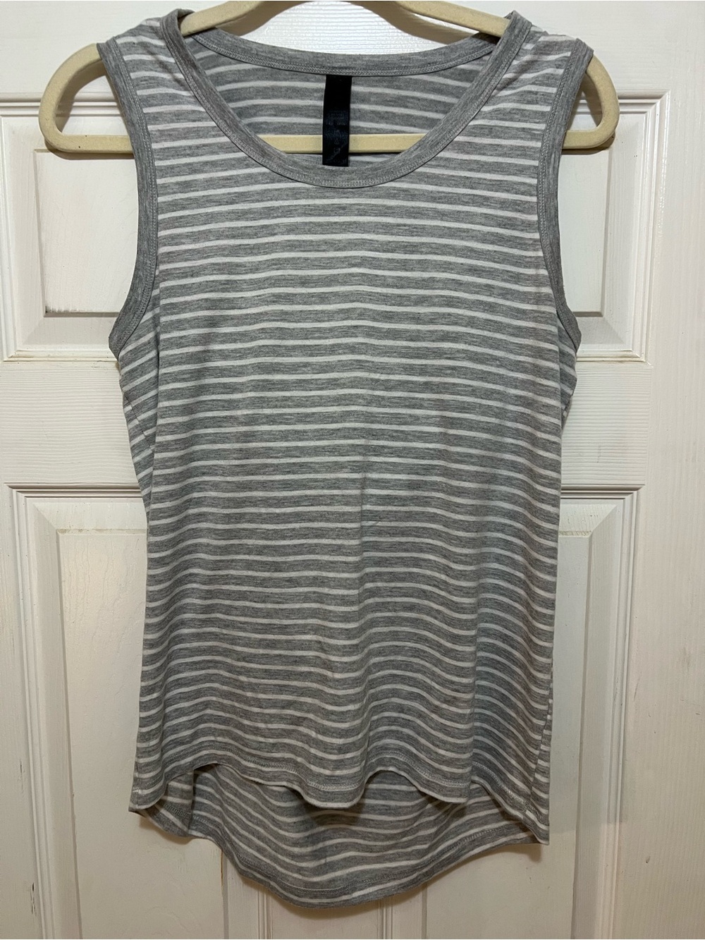 Casual Gray & White Striped Tank Top